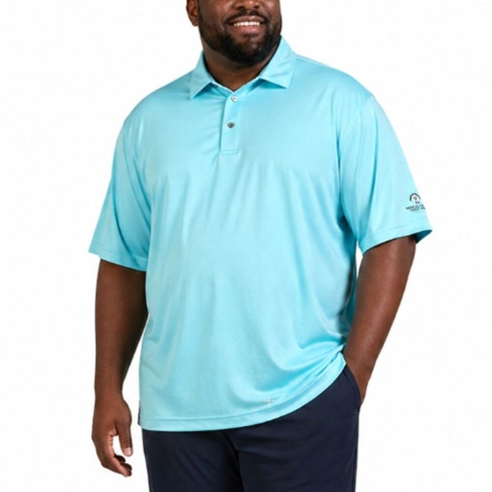 Footjoy Mens's Golf Polo Shirt Turquoise Blue Big & Tall Size 2XL Performance